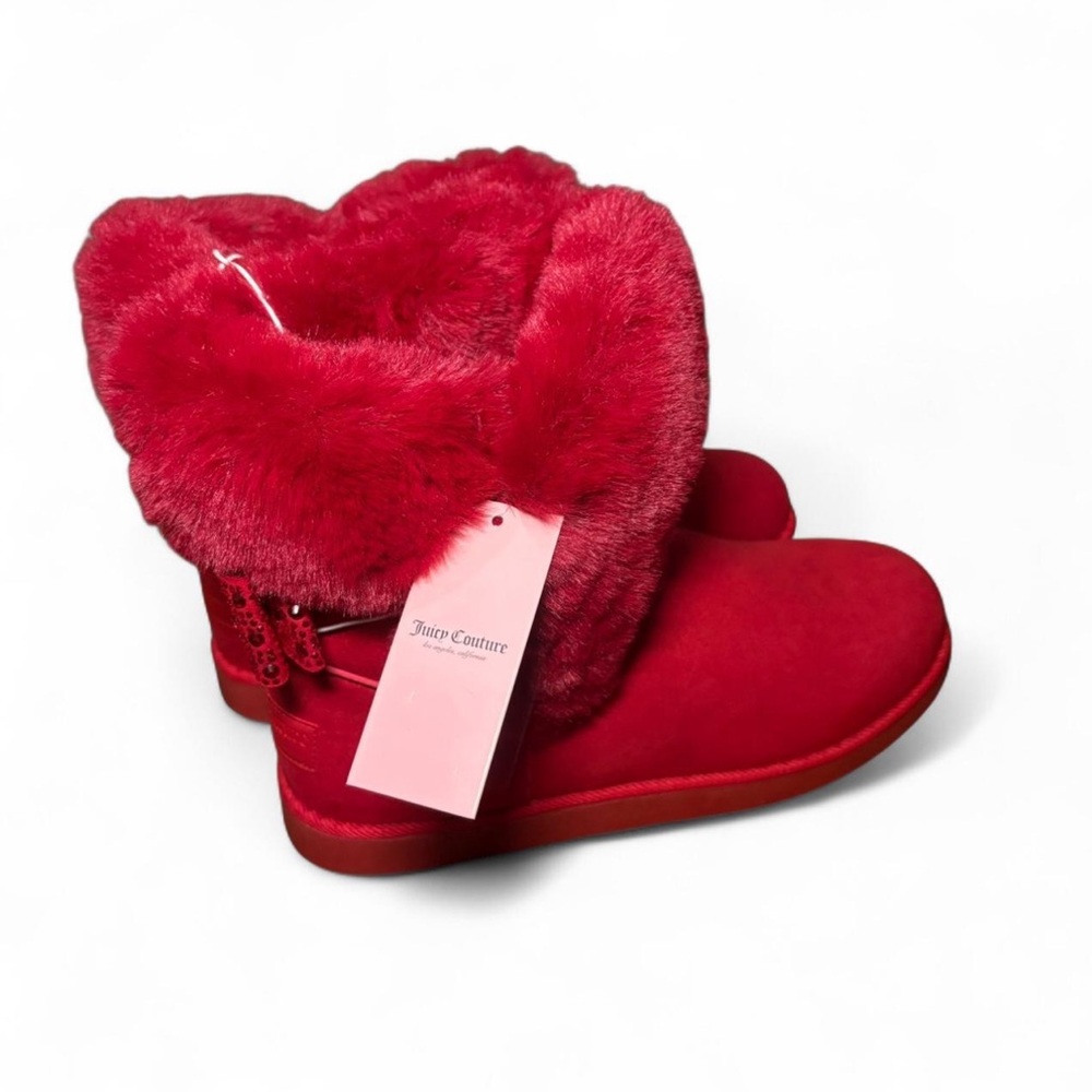 Juicy Couture Women's Red Winter Boots with bow